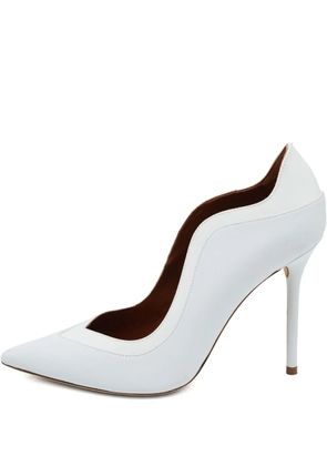 Malone Souliers 110mm patent-leather pointed-toe pumps - White