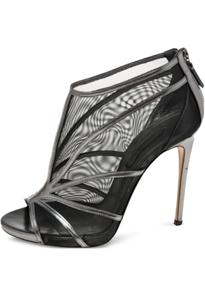 Casadei Vintage 115mm mesh-panelled sandals - Grey