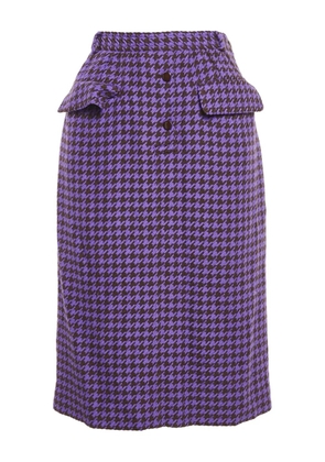 Valentino Pre-Owned houndstooth-pattern skirt - Purple