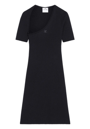 Courrèges slash ribbed knit dress - Black