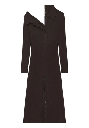Courrèges multi-button midi wool dress - Brown
