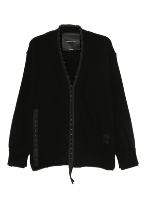 FEDERICO CINA distressed cotton cardigan - Black