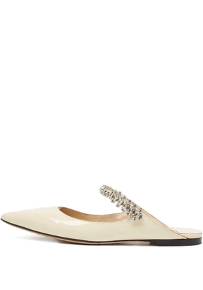 Jimmy Choo Pre-Owned crystal-embellished flat mules - Neutrals