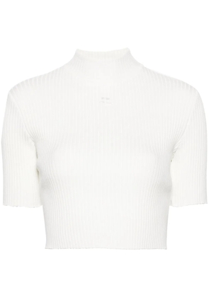 Courrèges mock-neck ribbed top - White