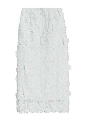 MUNTHE floral-lace midi skirt - White