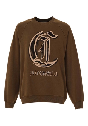Just Cavalli logo-print raglan sweatshirt - Brown
