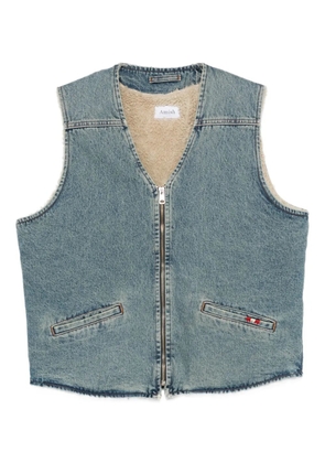 AMISH zip-up denim gilet - Blue