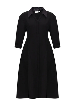 Jil Sander long-sleeves midi dress - 001 BLACK