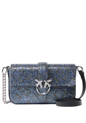 PINKO mini Love Glitter cross body bag - Blue