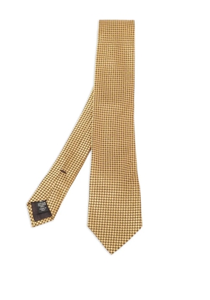 Ermenegildo Zegna Vintage geometric-pattern silk tie - Yellow