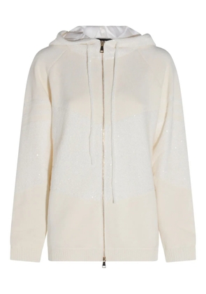 Fabiana Filippi sequinned zip-up hoodie - Neutrals