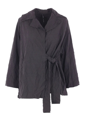 Maria Calderara ruffled tie-fastening jacket - Black