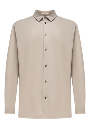 12 STOREEZ cotton button-down shirt - Neutrals