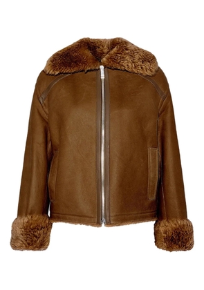 Yves Salomon shearling boxy jacket - Brown