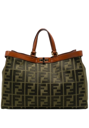 Fendi Pre-Owned 2010-2025 Zucca Embroidered Canvas Peekaboo X Tote satchel - Green
