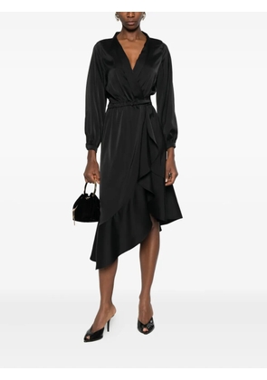 RHIZOME Morena ruffled asymmetric midi dress - Black