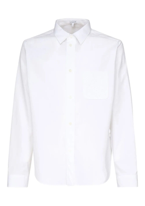 LOEWE embroidered-pocket long-sleeves shirt - White
