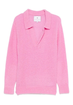 SEVEN GAUGE polo-collar V-neck sweater - Pink