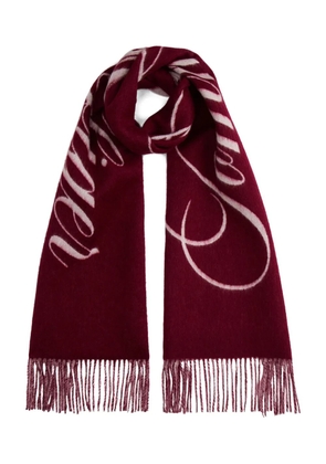 Tommy Hilfiger fringed statement-script scarf - Red