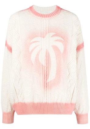 Palm Angels Sprayed Palm jumper - White