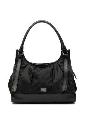 Burberry Pre-Owned 2000-2017 Tonal Check Nylon shoulder bag - Black