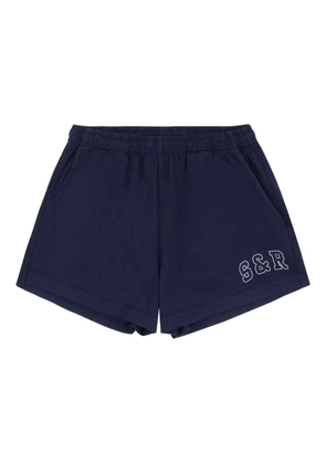 Sporty & Rich elasticated embroidered shorts - Blue