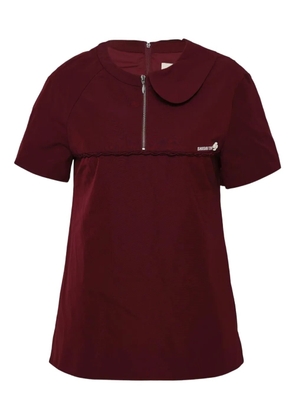 SHUSHU/TONG semi-peter pan collar top - Red