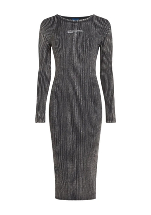 Karl Lagerfeld Jeans ribbed long-sleeves midi dress - Black