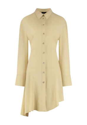 Mugler asymmetric-hem buttoned dress - Yellow