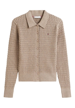 Tommy Hilfiger collared cable-knit cardigan - Neutrals
