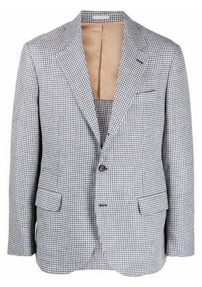 Brunello Cucinelli houndstooth single-breasted blazer - Blue