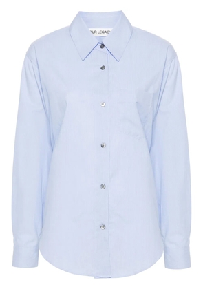 OUR LEGACY contrast striped cotton shirt - Blue