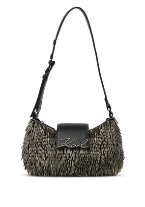 Karl Lagerfeld Signature beaded shoulder bag - Black