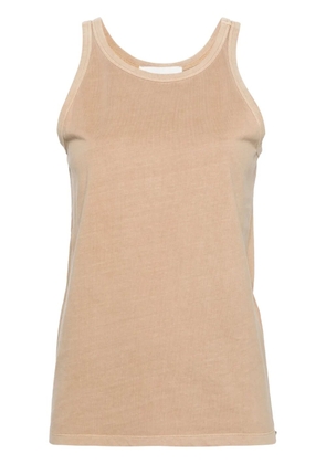 Sportmax scoop-neck cotton tank top - Neutrals