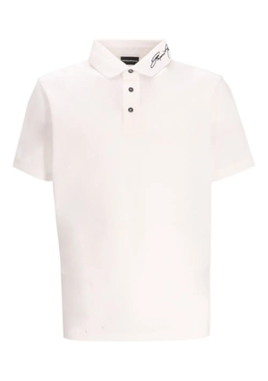 Emporio Armani signature-collar polo shirt - White