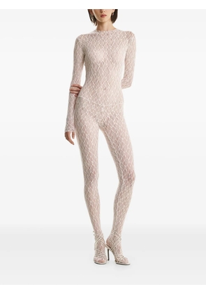 2310 STUDIO patterned long-sleeve jumpsuit - White