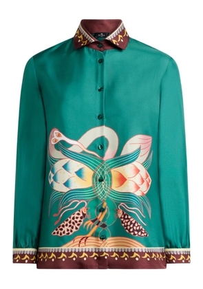 ETRO abstract-print silk shirt - Green