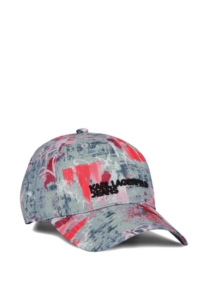 Karl Lagerfeld Jeans graffiti-print baseball cap - Blue