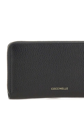 Coccinelle logo-embossed zip-around wallet - Black