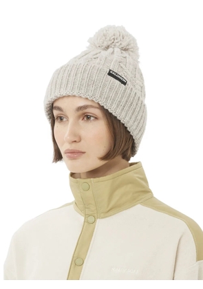 Salomon pompom ribbed hat - Neutrals