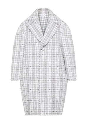 Thom Browne gingham-check tweed coat - Grey