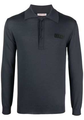 Valentino Garavani long-sleeve virgin wool polo shirt - Grey