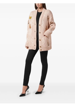 Philipp Plein Fairy-embroidered cardigan - Neutrals