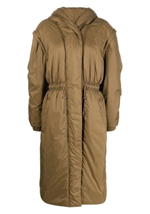 ISABEL MARANT padded hooded long coat - Green