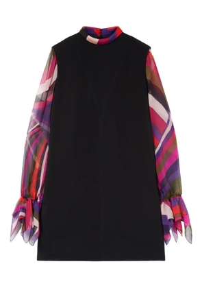 PUCCI contrast-sleeves mini dress - Black