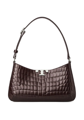 Tory Burch Eleanor croc-embossed shoulder bag - Brown