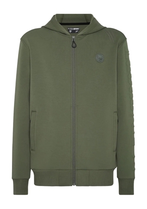 Plein Sport embossed logo-detail zip-up hoodie - Green