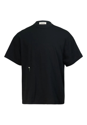 Diomene flower-embroidered T-shirt - Black