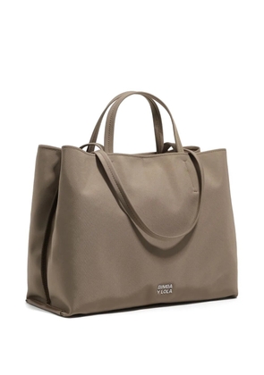 Bimba y Lola large Chihuahua zip-top tote bag - Brown