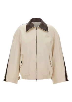 Jacques contrasting-collar bomber jacket - Neutrals